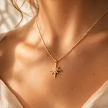 18K Gold Starburst Charm, Stainless Steel Tropical Pendant, Beach Jewelry Making Supply