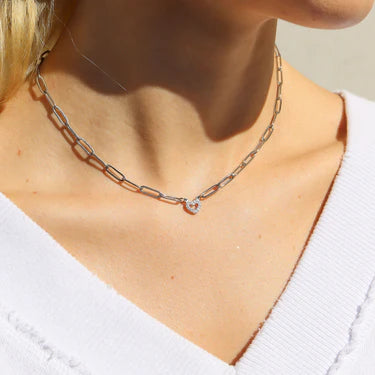 Heart Paperclip Necklace – product image 2