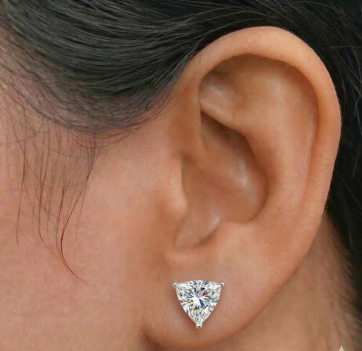 Trilliant Cut Lab Diamond Stud Earrings – product image 3