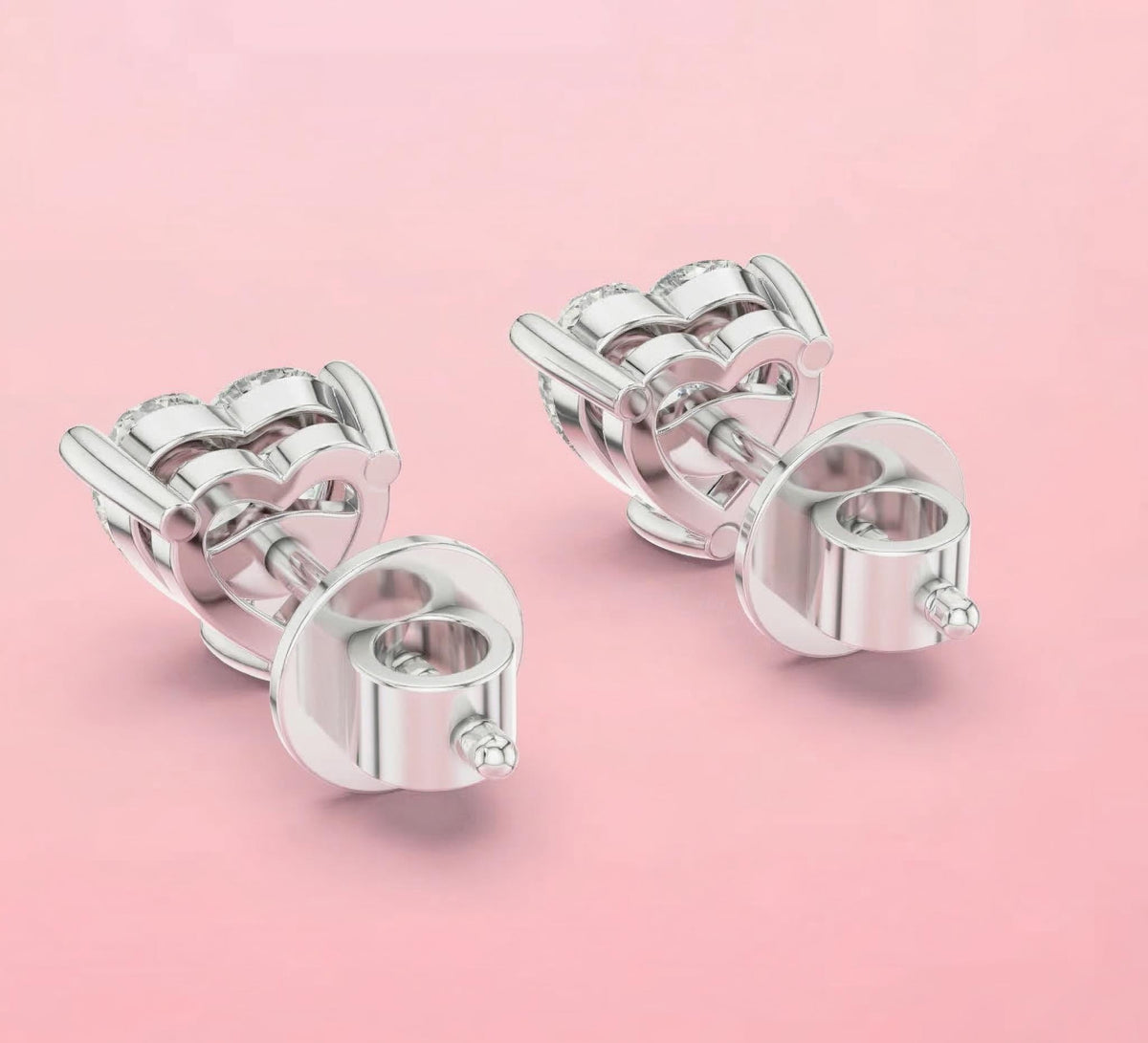 Heart Lab Diamond Stud Earrings – product image 6