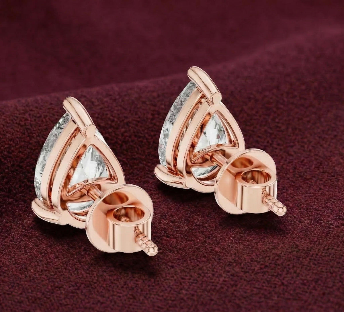 Pear Lab Diamond Stud Earrings – product image 4