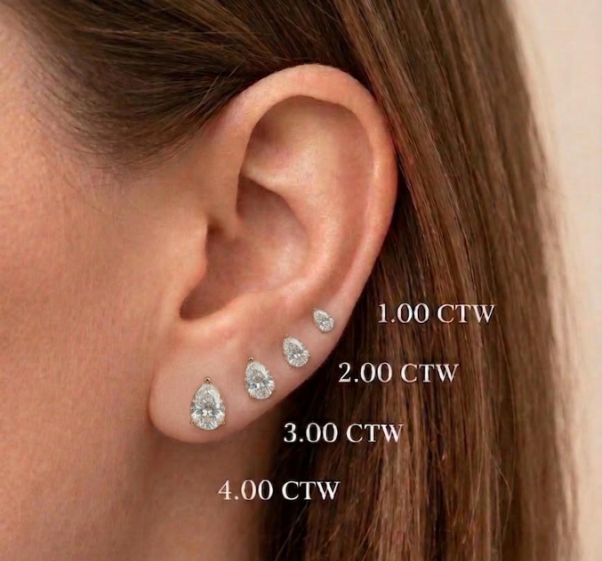 Pear Lab Diamond Stud Earrings – product image 6