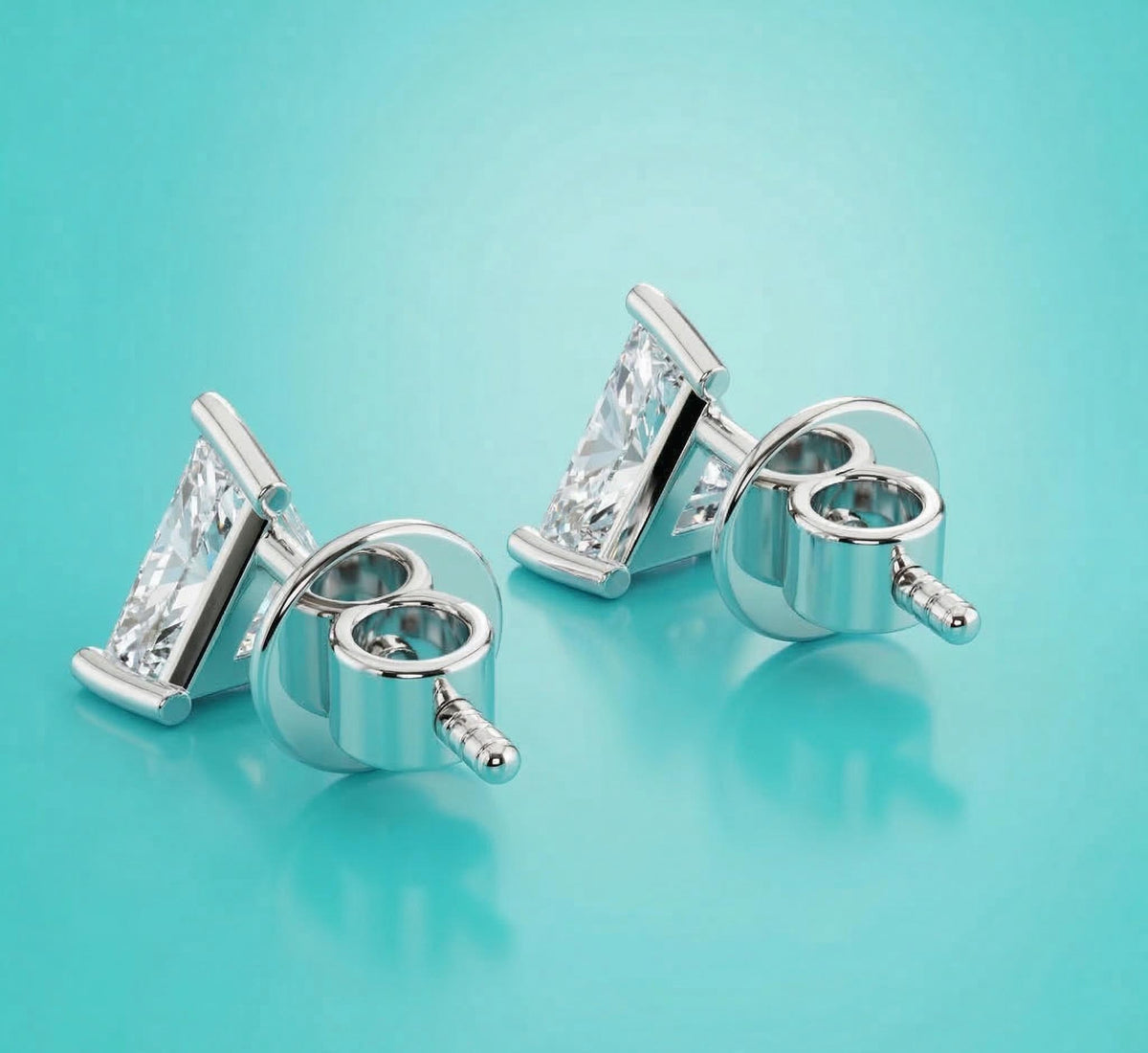 Trilliant Cut Lab Diamond Stud Earrings – product image 6